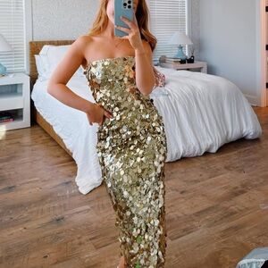 Runaway The Label Gobourne Dress in Gold